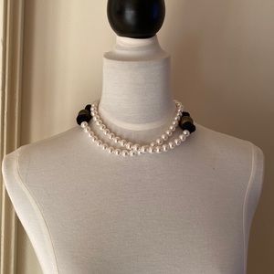 NIB Auth. LANVIN dress Long Pearly NECKLACE w/Tassel Ends 39.5” aprox FRANCE